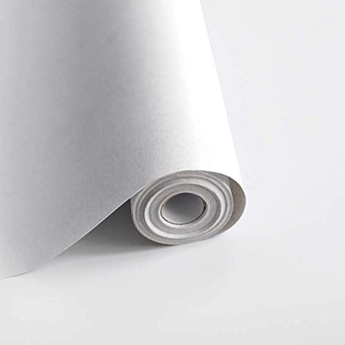 Self-Adhesive Solid White Gloss Wallpaper Peel and Stick Contact Paper Art Deco